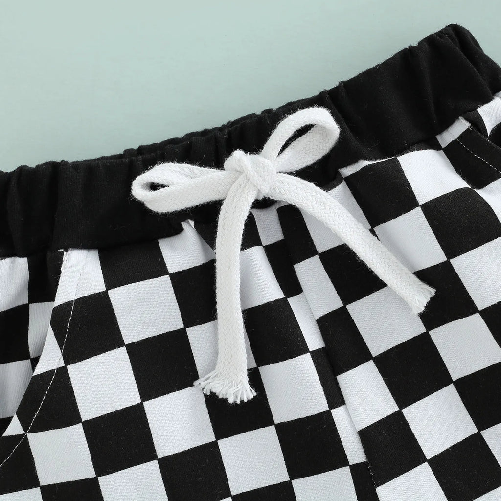 2022-05-04 Lioraitiin 0-3Years Toddler Baby Boys Shorts with Checkerboard Elastic Plaid Printed Pant Clothing