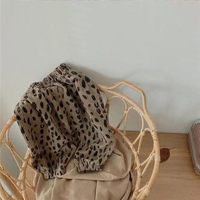 autumn New Girl Children Loose Leopard Casual Pants Baby Fashion Pants Kid Outdoor Cotton Trousers Toddler Girl Clothin Costume