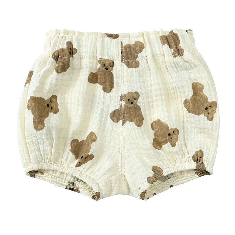 2025 Organic Cotton Shorts for Baby Clothes Toddler Boy & Girl Bloomer Printed Short Pants for Babies Board Shorts Diaper Covers