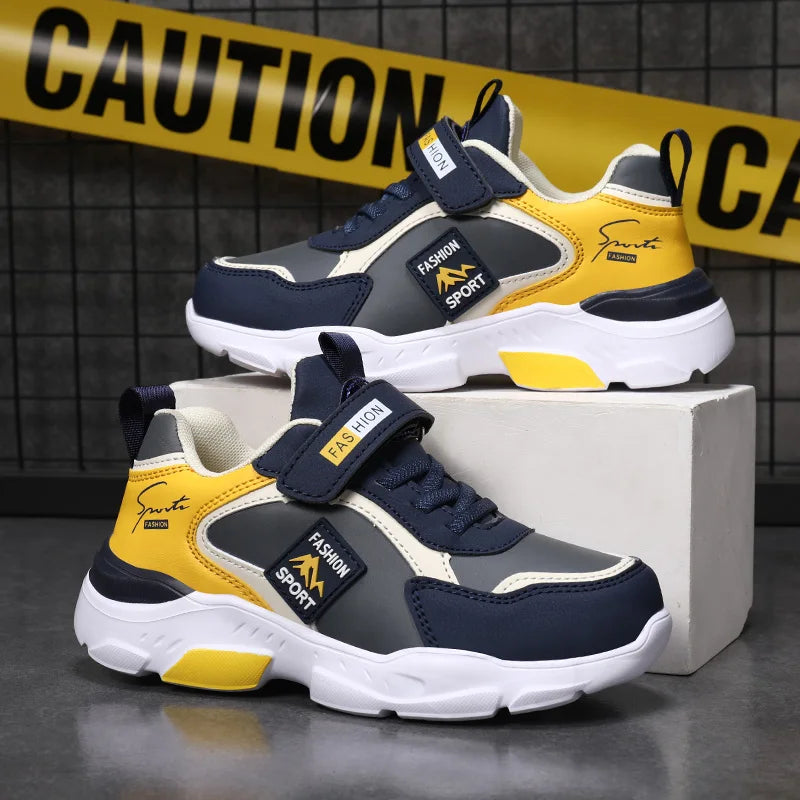 New Children's Leather Casual Shoes For Boy Girls Sneakers Breathable Kids School Walking Non-slip Sport Running Shoes Outdoor