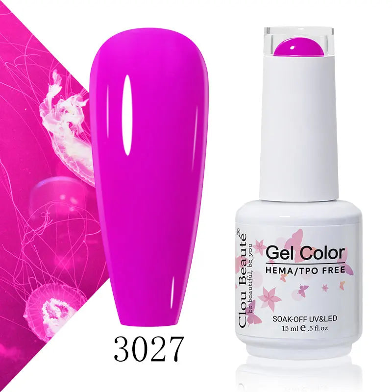 Clou Beaute 56 Colors Gel Nail Polish Pastal Pink Green Lavender UV Nail Gel Soak Off UV Varnish Macaron Gel Paint 15ml Nail Art