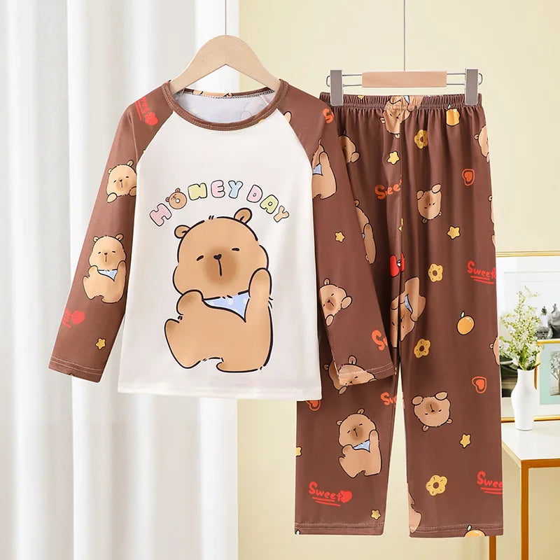 Stitch Boys and Girls Pajamas Minnie Pijama Stitch Niña Autumn Winter Soft Kids Pjs Girls Pajamas Mickey Mouse Homewear