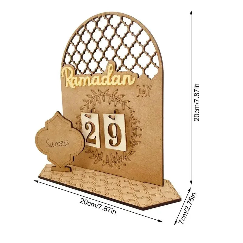 DIY Wooden Eid Countdown Calendar 2026 Ramadan Craft Ornament Easy To Install Home Party Decoration Islamic Festival Gift Set