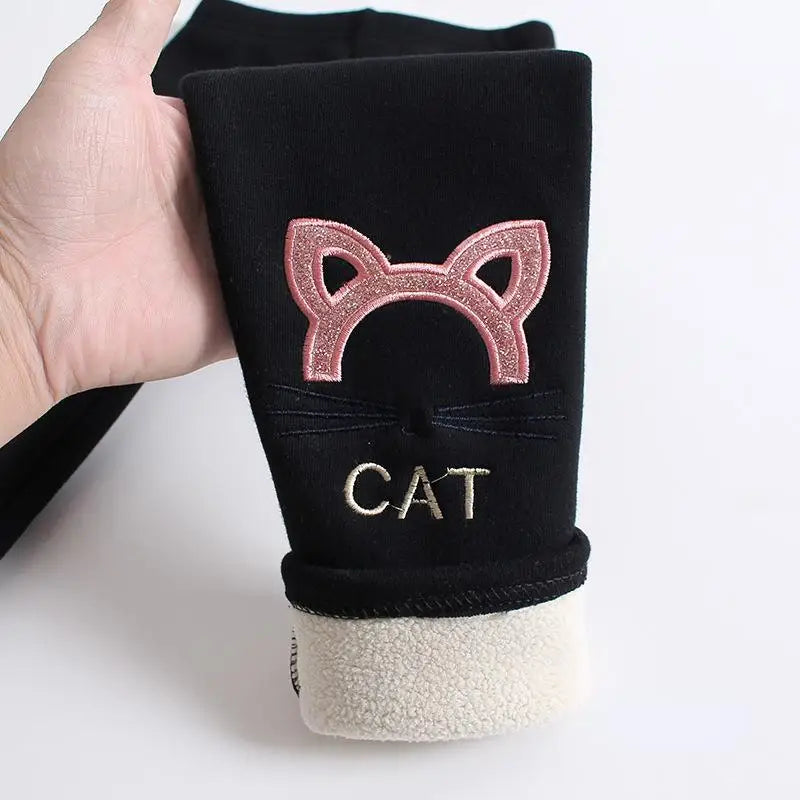 Kids Girls Winter Leggings 2025 Children Plus Velvet Warm Trousers Thick Lamb Fleece trousers Solid Color Baby Pencil Pants