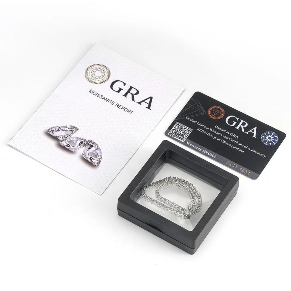 Premium Iced Hip Hop Moissanite Necklace 925 Sterling Silver Iced Cut 2mm 3mm 4mm Moissanite Tennis Chain Necklace