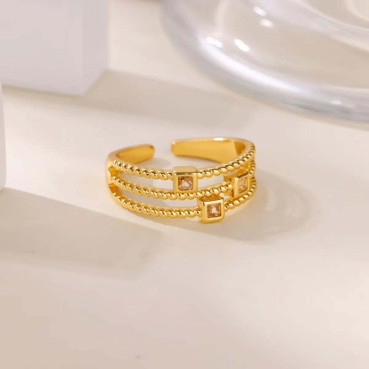 Geometric Hollow Anillos For Women Gold Color Star Rings Fashion Tiny Sparkling Zirconia Ring Party Elegant Punk Jewelry Gifts