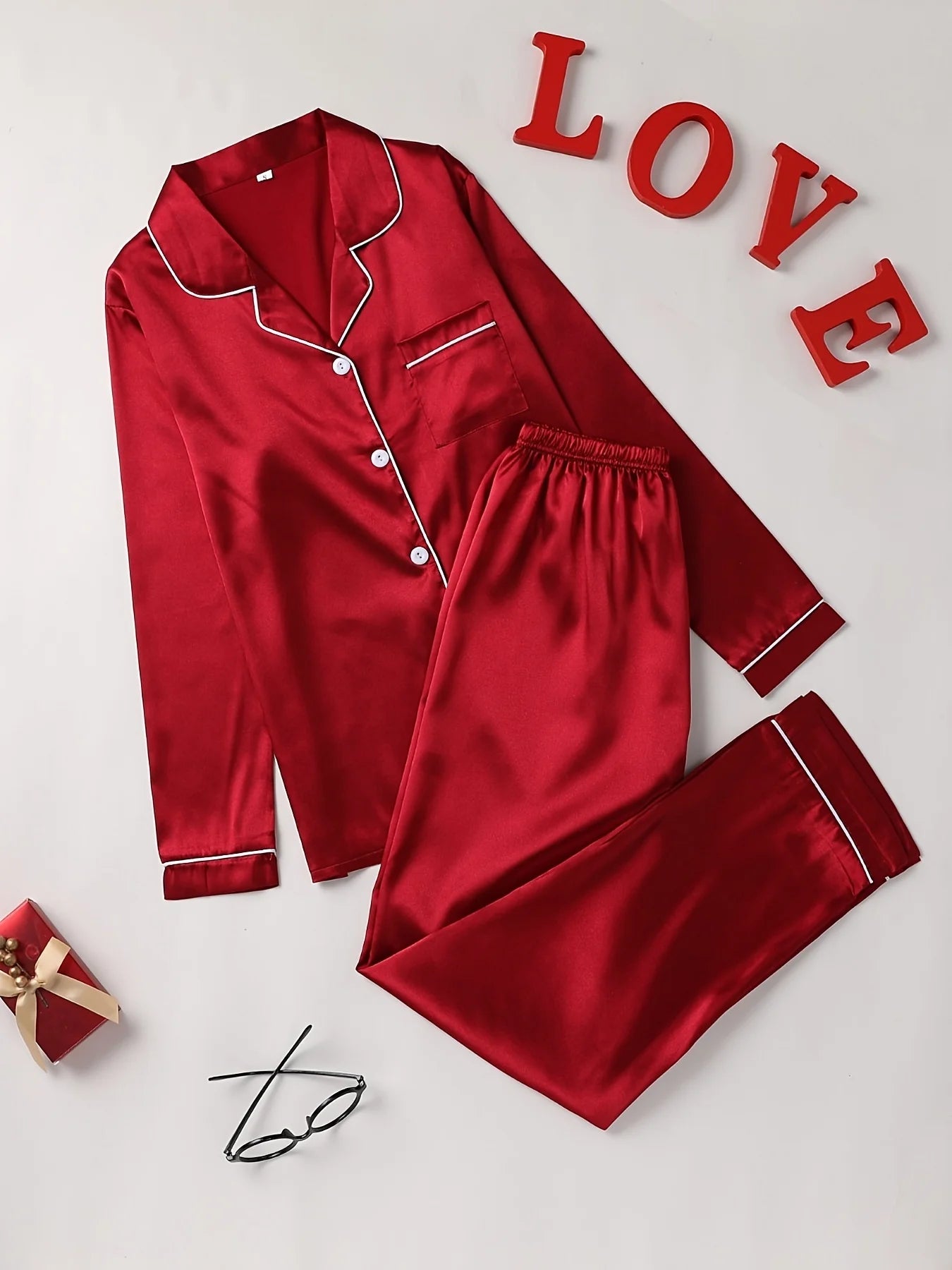Long Sleeve Lapel Pajama Set