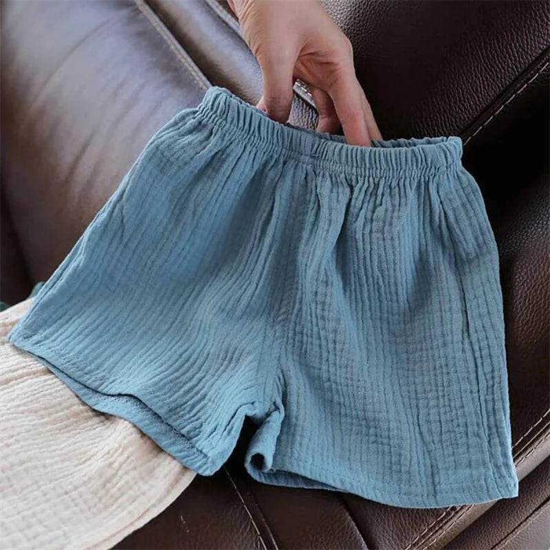 Baby Cotton Linen Shorts Summer New Children's Solid color Short Pant Boys Girls Thin Short Pants Girls Boy Clothing
