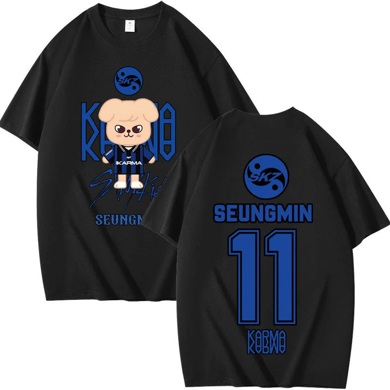 2025 KPOP skz Concert Peripheral Combination Peripheral Printed Summer Short-sleeved T-shirt Pure Cotton Loose