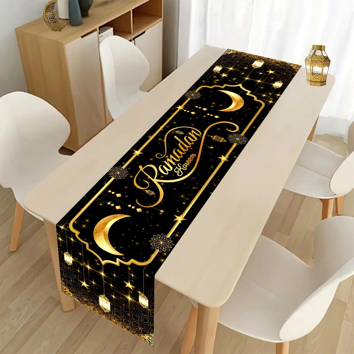 Eid Mubarak Table Runner Ramadan Tablecovers Ramadan Kareem Decoration for Home 2026 Islamic Muslim Party Eid Al Adha Gifts