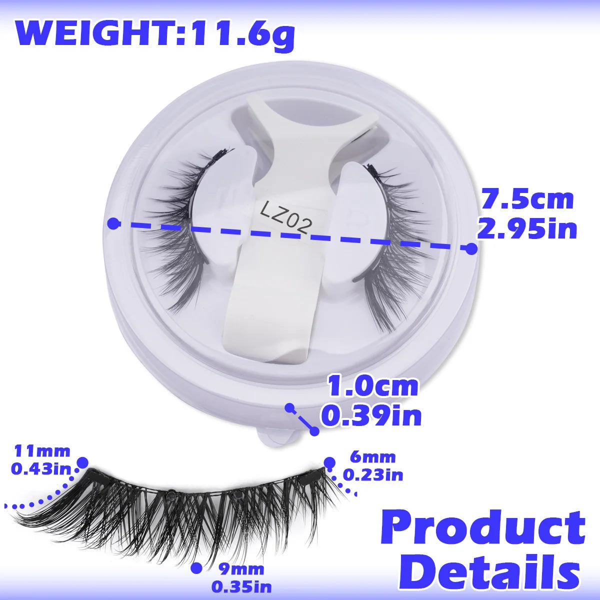 3D Magnetic False Eyelashes Tweezer Set Reusable Natural Eyelashes Mink False Lash Professional Eyelash Extension Makeup Tool
