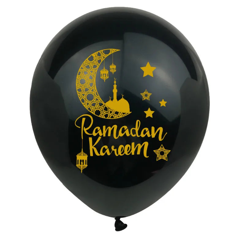 10Pcs Ramadan Kareem Latex Balloon Decoration Ramadan Mubarak Muslim Islamic Festival Party Decoration 2026 Eid Mubarak Supplies