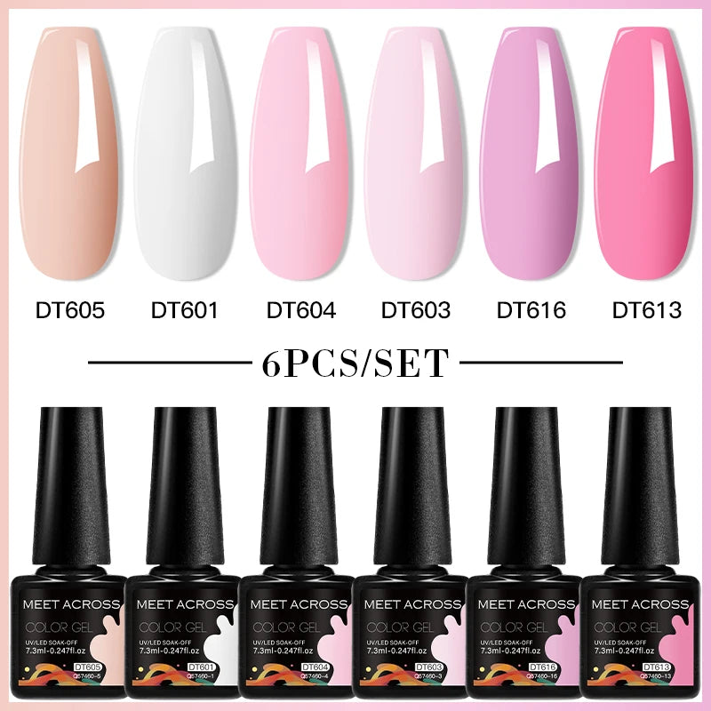 6pc Nail Gel Polish Set DIY Nail Art Semi Permanent UV LED Gel Kit For Nails Decoration Manicure Soak Off Painting Vernis Design