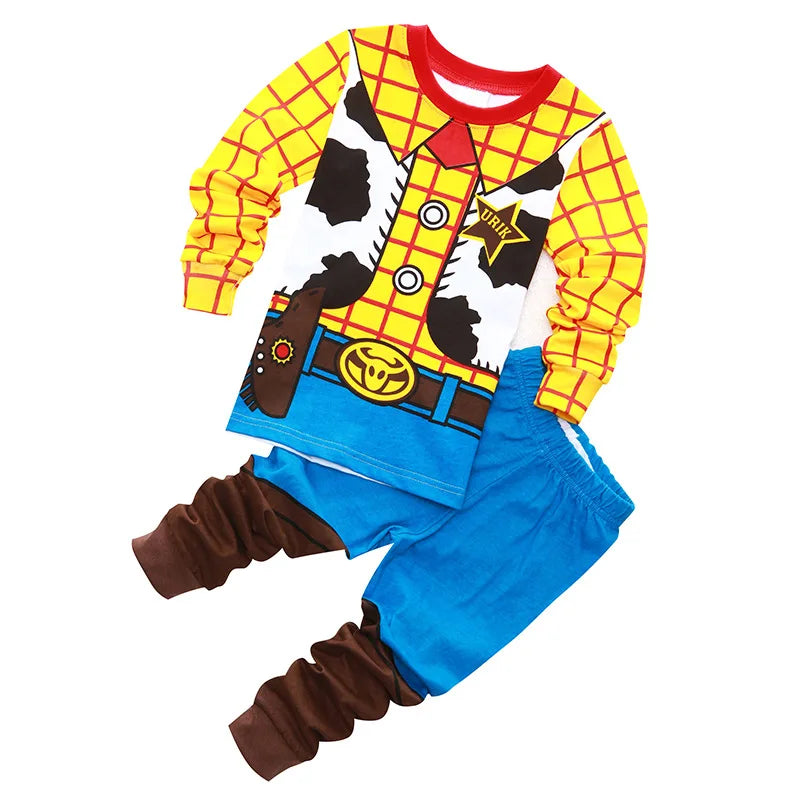 Spring Autumn Children's Mickey Clothing Sets Boys Sleepwear Clothes Kids car Pajamas Set Baby Girls Cotton Cartoon Pijamas
