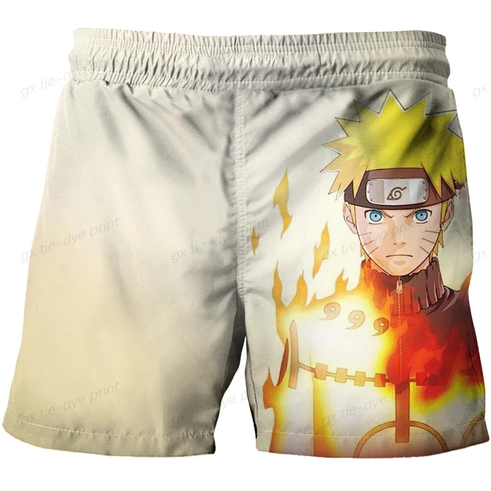 2024 Hawaiian Naruto Shorts Boy Breathable Printed Anime Boys Beach New Summer Surfing Swimming Short Pants