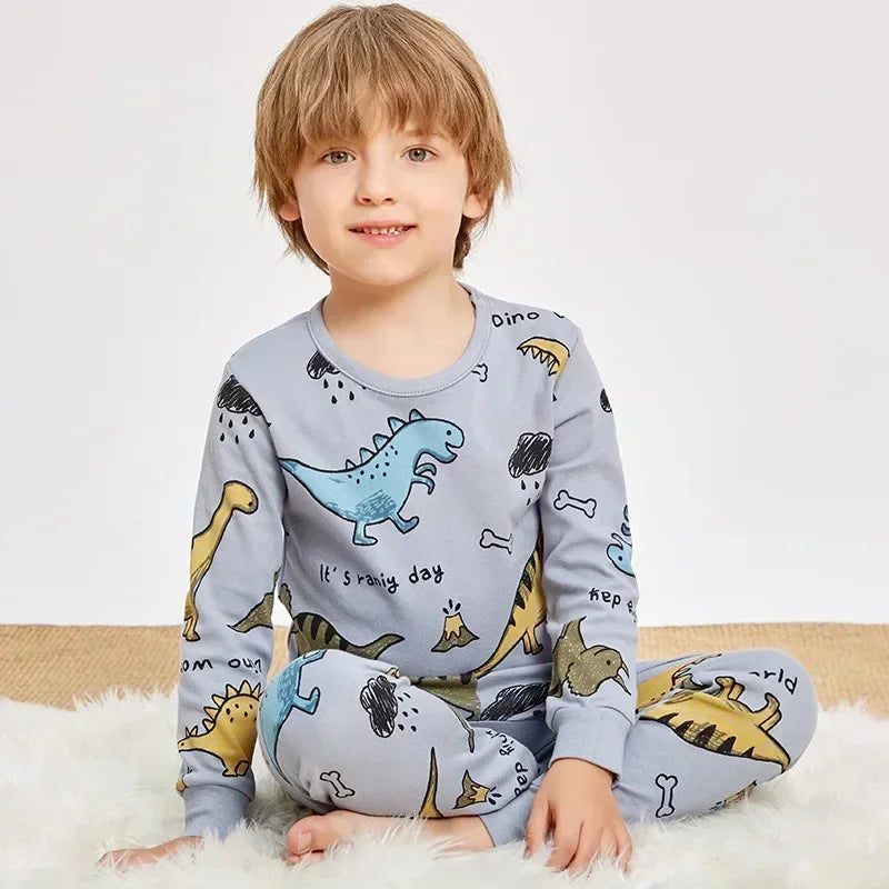 Boys Pajamas Sets 2 to 3 4 5 6 7 8 9 10 11 12 13 Years Cotton Soft Long Sleeve Toddler Boy Pijamas Set Blue Astronaut Pyjamas