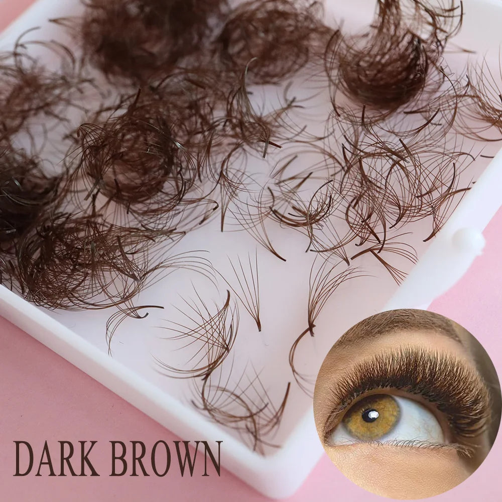 500Fans Dark Brown Color Lash Extensions Premade 5D Thin Root Loose Brown Promade Eyelashes Extensions For Cosplay Women Makeup