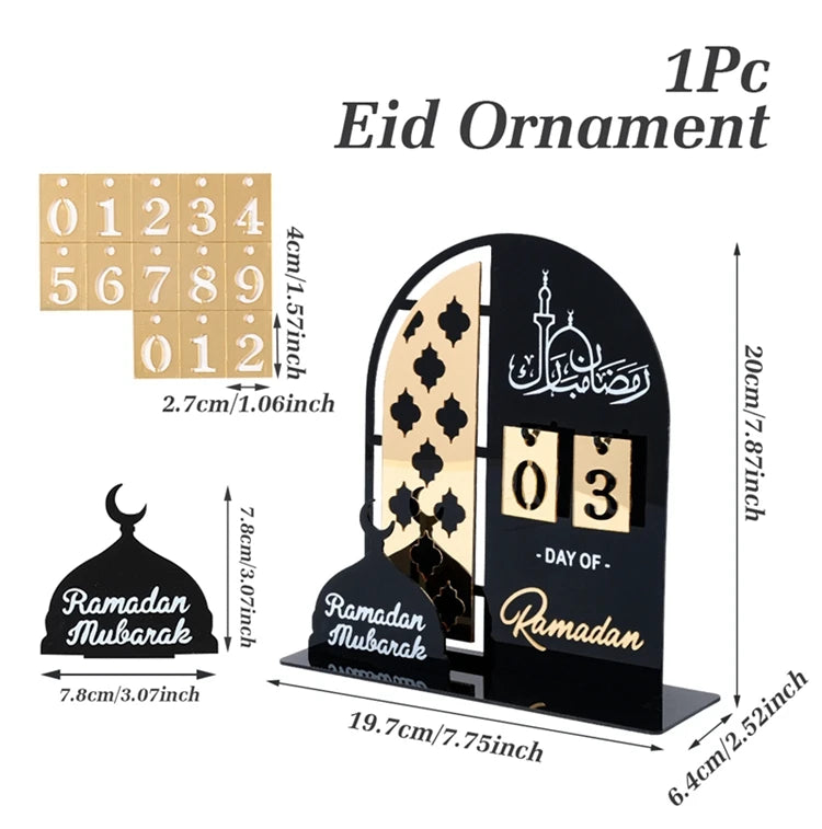 Ramadan Countdown Calendar Eid Mubarak Ornament Ramadan Decoration 2026 For Home Ramadan Kareem Islamic Muslim Party Decor Gifts