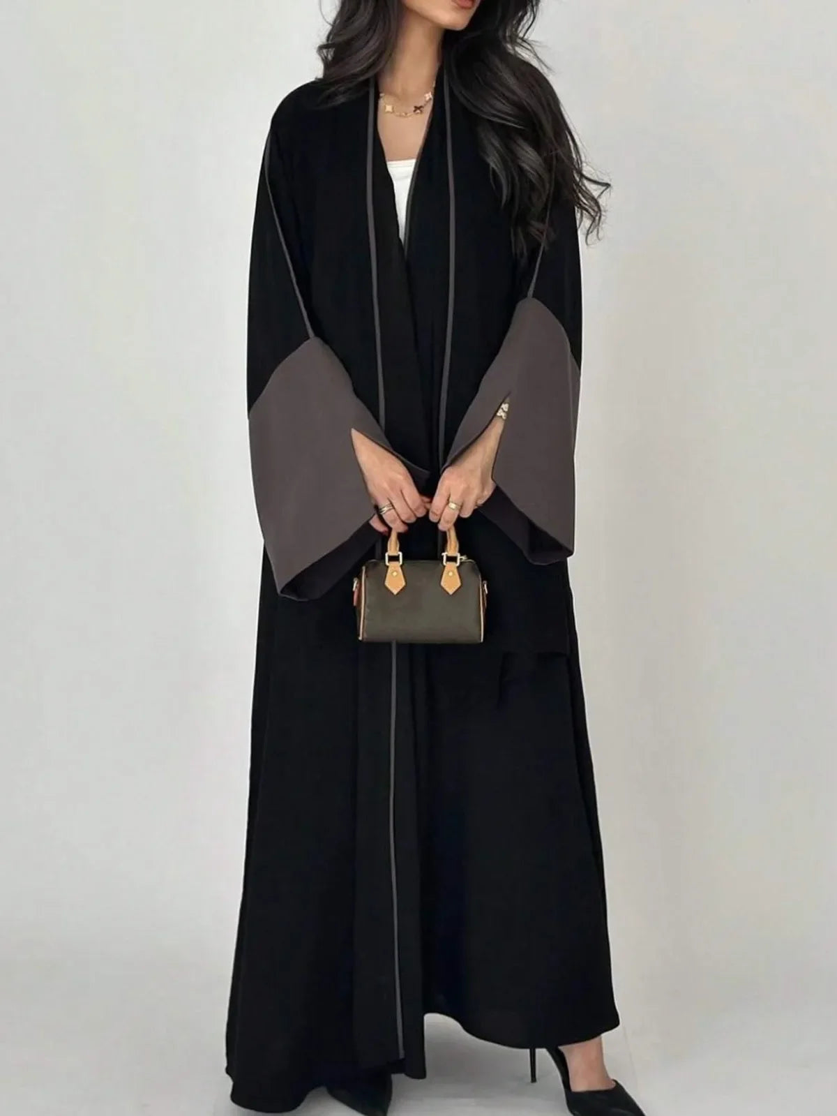Women Loose Abaya Muslim Full Sleeve Open Front Abayas Middle Eastern Elegant Kaftans Jilbabs Arabian Islamic Maxi Dresses