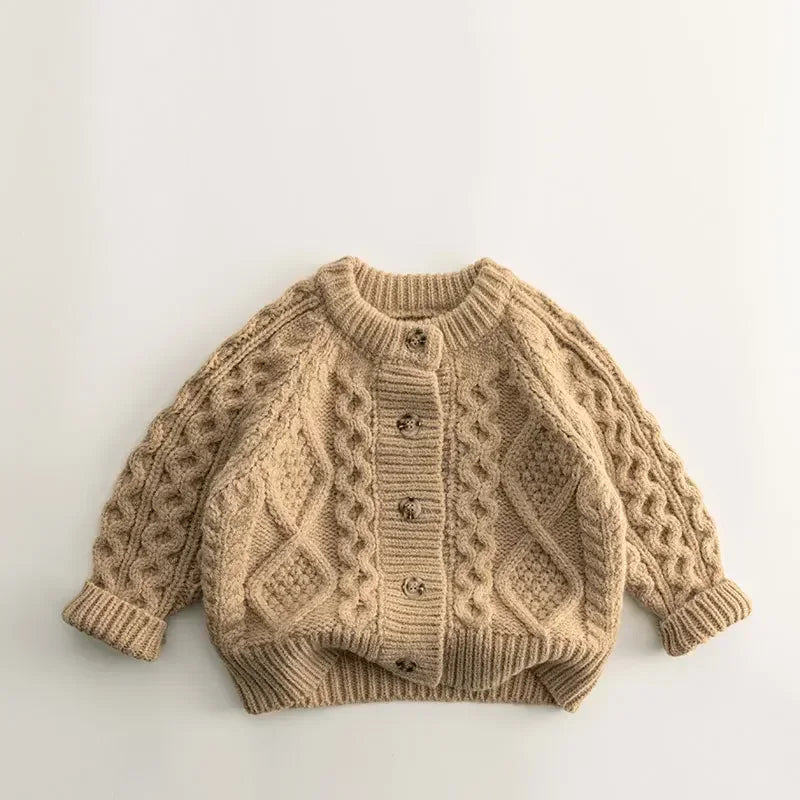 Autumn Sweater Children's Clothes Sweater Knit Cardigan for Girls Boys Long Sleeve Keep Warm Thickened Jacket Outfit Coat