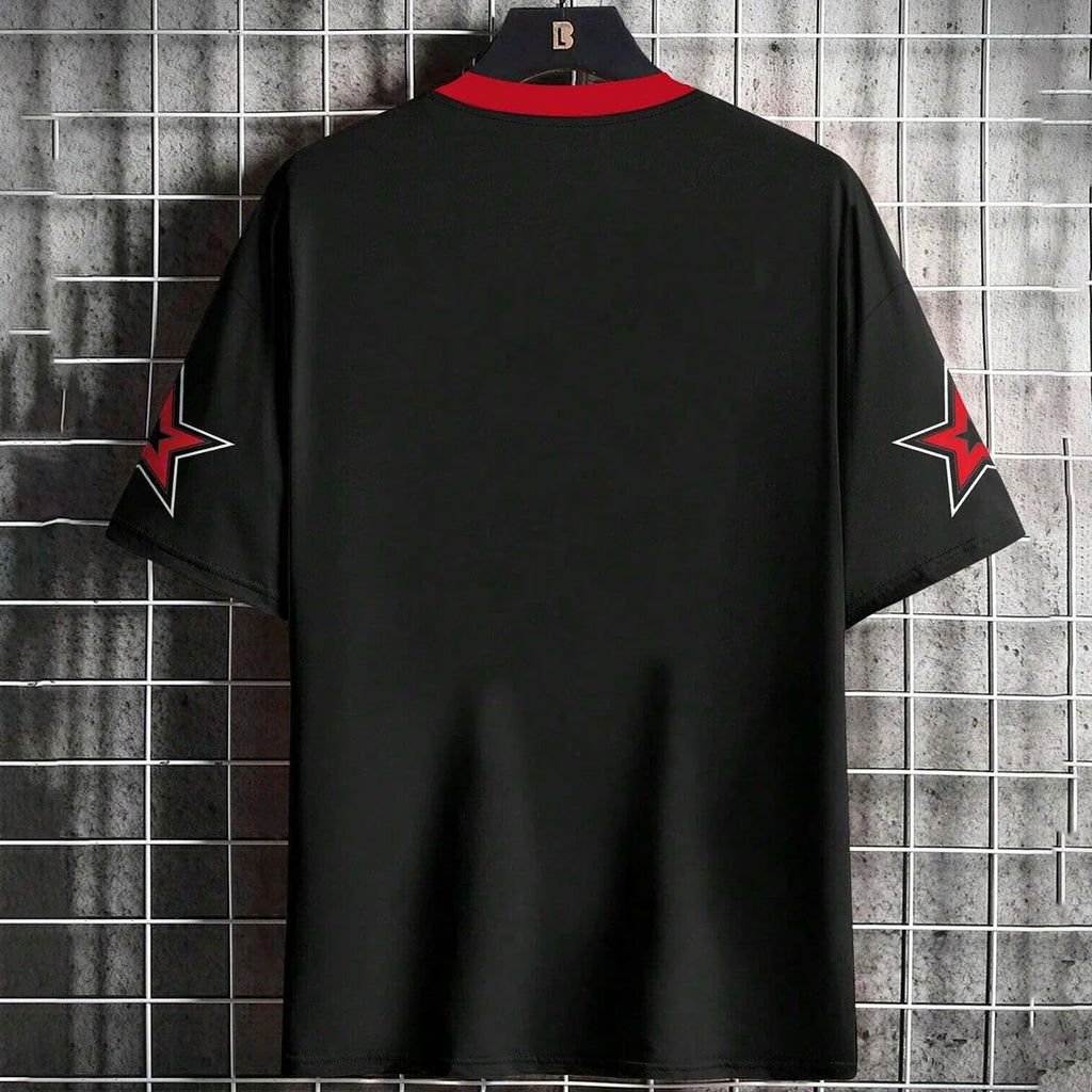 Men's Letter Number Print Round Neck Short Sleeve T-shirt Outdoor Sports Fans Wear Men's Women's T-shirts
