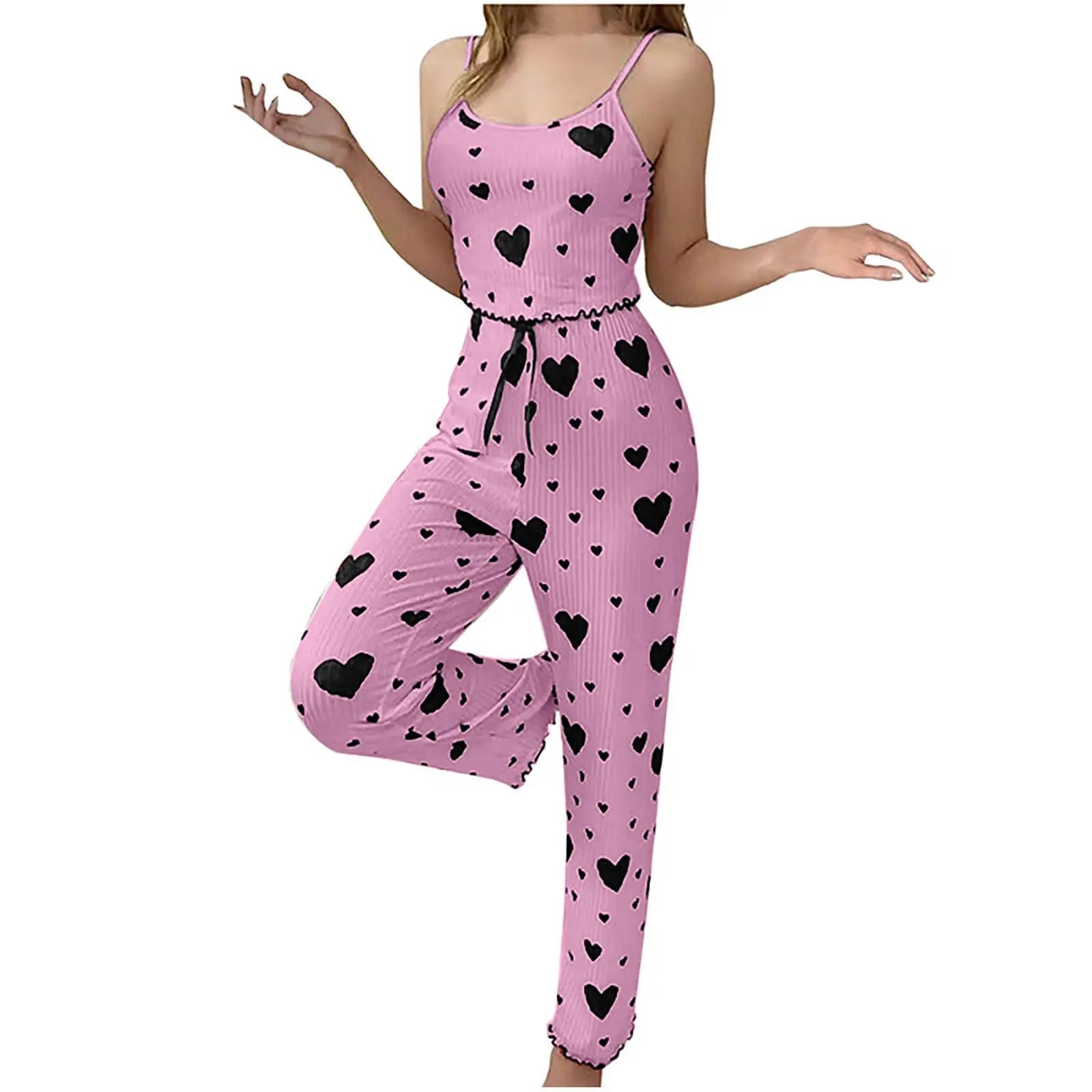 Plus Size Women’s Pajama Set – Vest & Pants