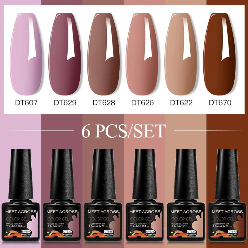 6pc Nail Gel Polish Set DIY Nail Art Semi Permanent UV LED Gel Kit For Nails Decoration Manicure Soak Off Painting Vernis Design