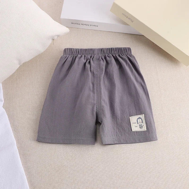 1 2 3 4 5 Years Kids Summer Shorts Boys Girls Korean Style Cotton and Linen Short Pants Toddler Little Children Cute Shorts
