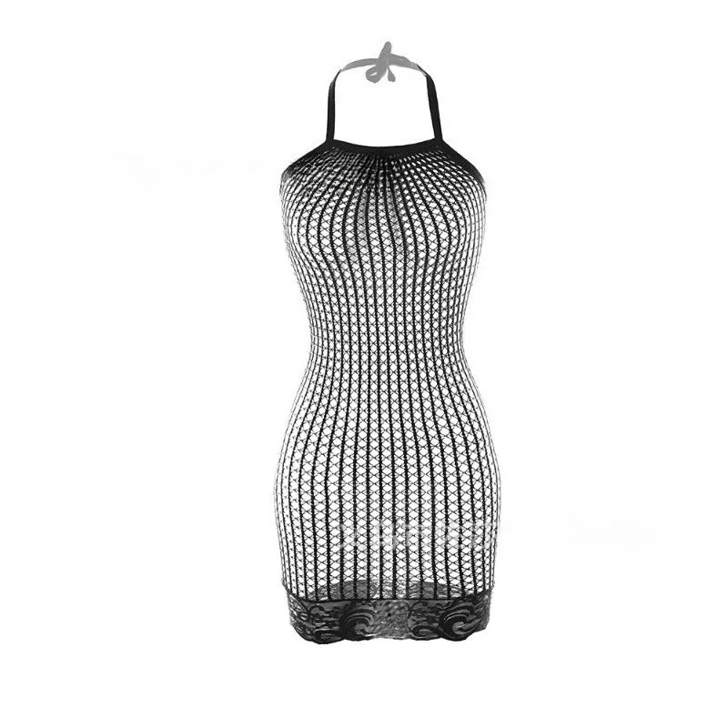 1PC Women Sexy Fishnet Cover Up Without Bikini Hollow Out See Through Bodycon Dress Beachwear Summer Women's Swimwear