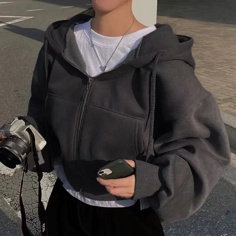 Women’s Cropped Zip-Up Hoodie