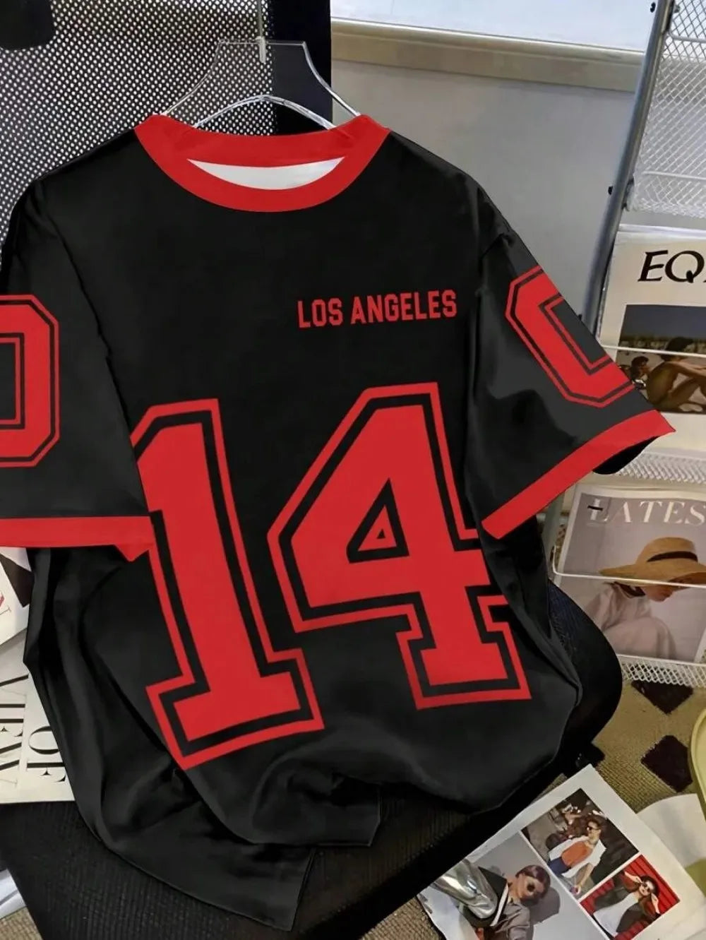 New Summer Men's American Simple Casual Round Neck Breathable T-shirt with Street Digital Printed Pattern Sports Style Top