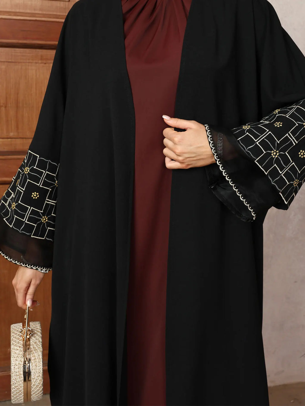 Muslim Long Robe Embroidery Dress for Women Morocco Eid Kimono Ramadan Abayas Kaftan Islam Dubai Arab Holiday Party Maxi Dress