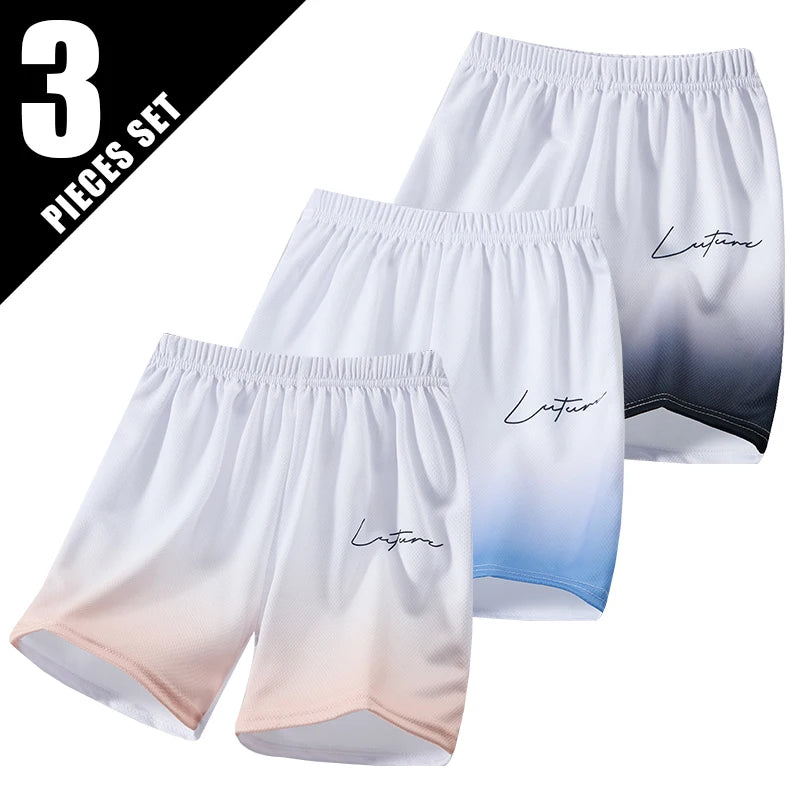 1/3 Pieces cChildren's Summer Gradient Tie Dye Fashionable Casual Shorts Boys' Loose Sports Elastic Pants Girls' Versatile Pants