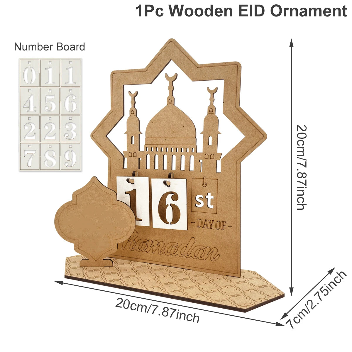 Ramadan Countdown Calendar Eid Mubarak Ornament Ramadan Decoration 2026 For Home Ramadan Kareem Islamic Muslim Party Decor Gifts