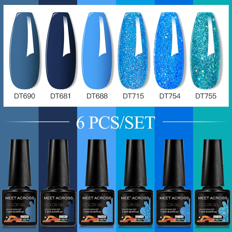 6pc Nail Gel Polish Set DIY Nail Art Semi Permanent UV LED Gel Kit For Nails Decoration Manicure Soak Off Painting Vernis Design