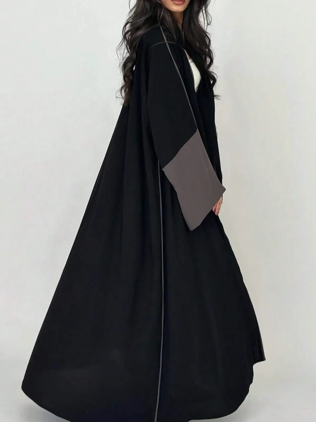 Women Loose Abaya Muslim Full Sleeve Open Front Abayas Middle Eastern Elegant Kaftans Jilbabs Arabian Islamic Maxi Dresses