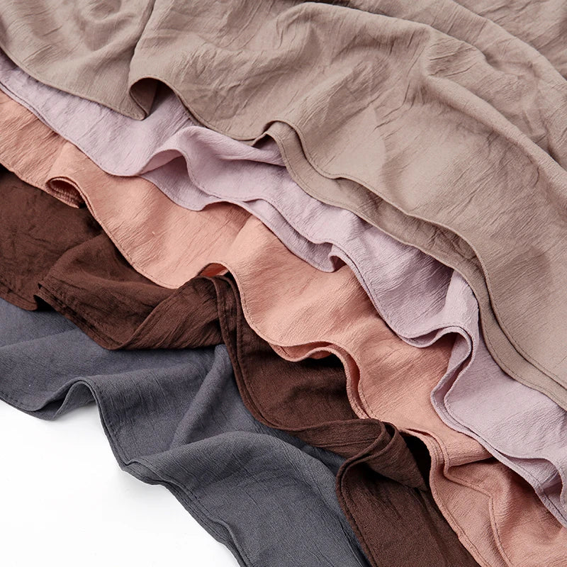 90*90cm Thin Soft Square Scarves for Women Simplicity Solid Color Cotton Linen Headscarf Muslim Female's Hijabs Bag Accessories