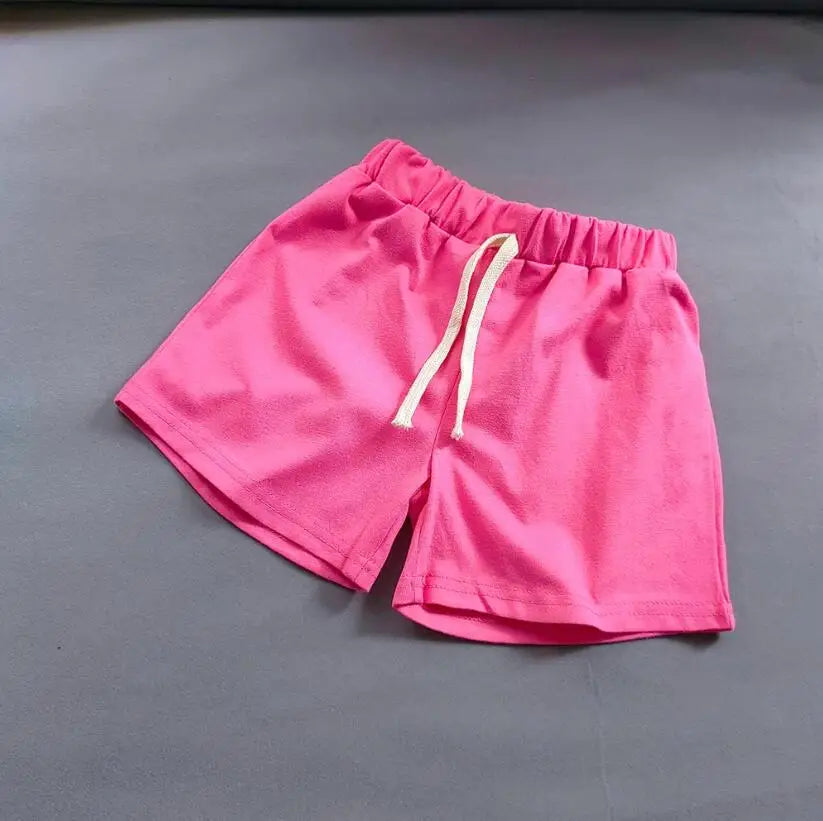 Summer Girls Boys Shorts Korean Candy Color Sports Shorts For Girls Cotton Hot Pants Casual Children Girls Beach Shorts