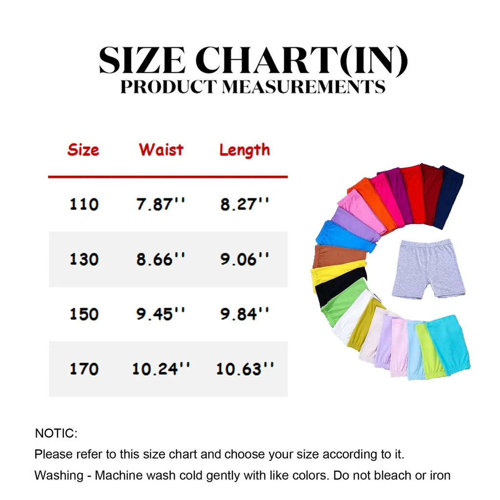 Girls Summer Safety Leggings Cycling Pants Children Anti-emptied Stretch Solid Color Mid-rise Yoga Dancing Shorts 1PC