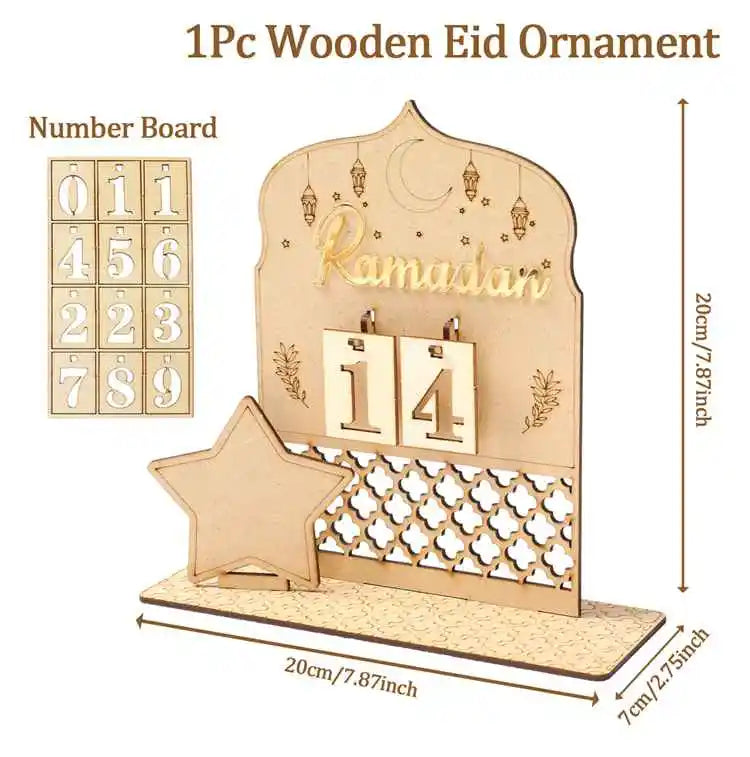 Ramadan Countdown Calendar Eid Mubarak Ornament Ramadan Decoration 2026 For Home Ramadan Kareem Islamic Muslim Party Decor Gifts
