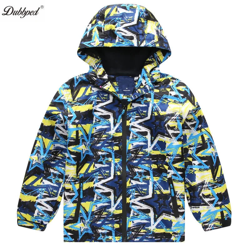 Dubbped Boys Girls Lightweight Breathable Raincoat Waterproof Hooded Rain Jacket Windbreaker Easy to Fold 3-12Y
