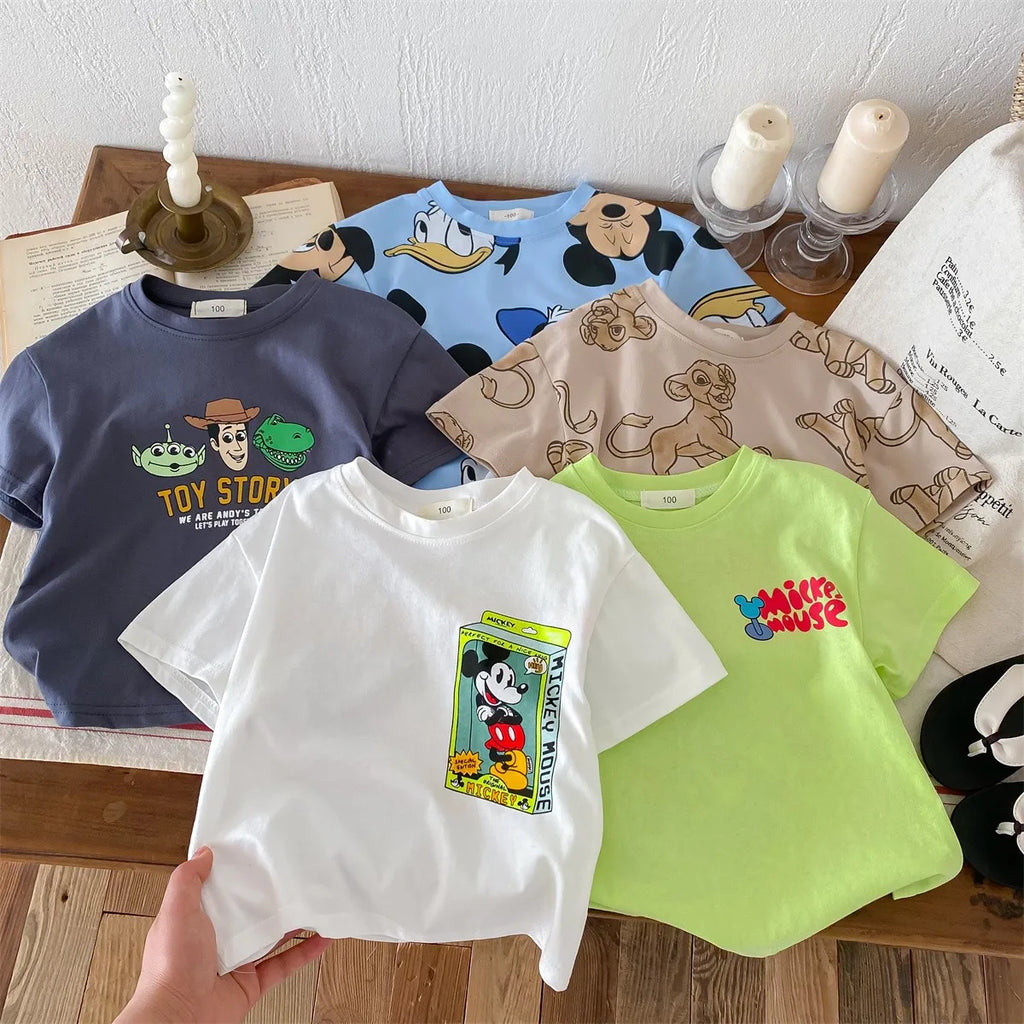 Mickey Kids Clothing Tees Summer Printed Cartoon