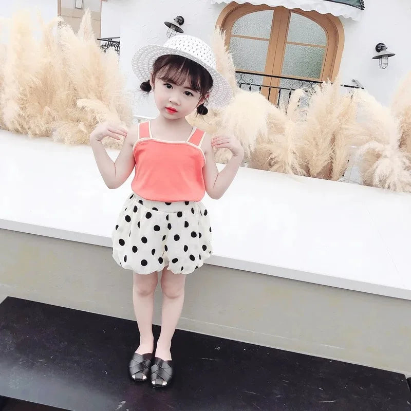MILANCEL New Summer Girls Shorts Kids Cute Big Dots Bloomer Children Casual Pants