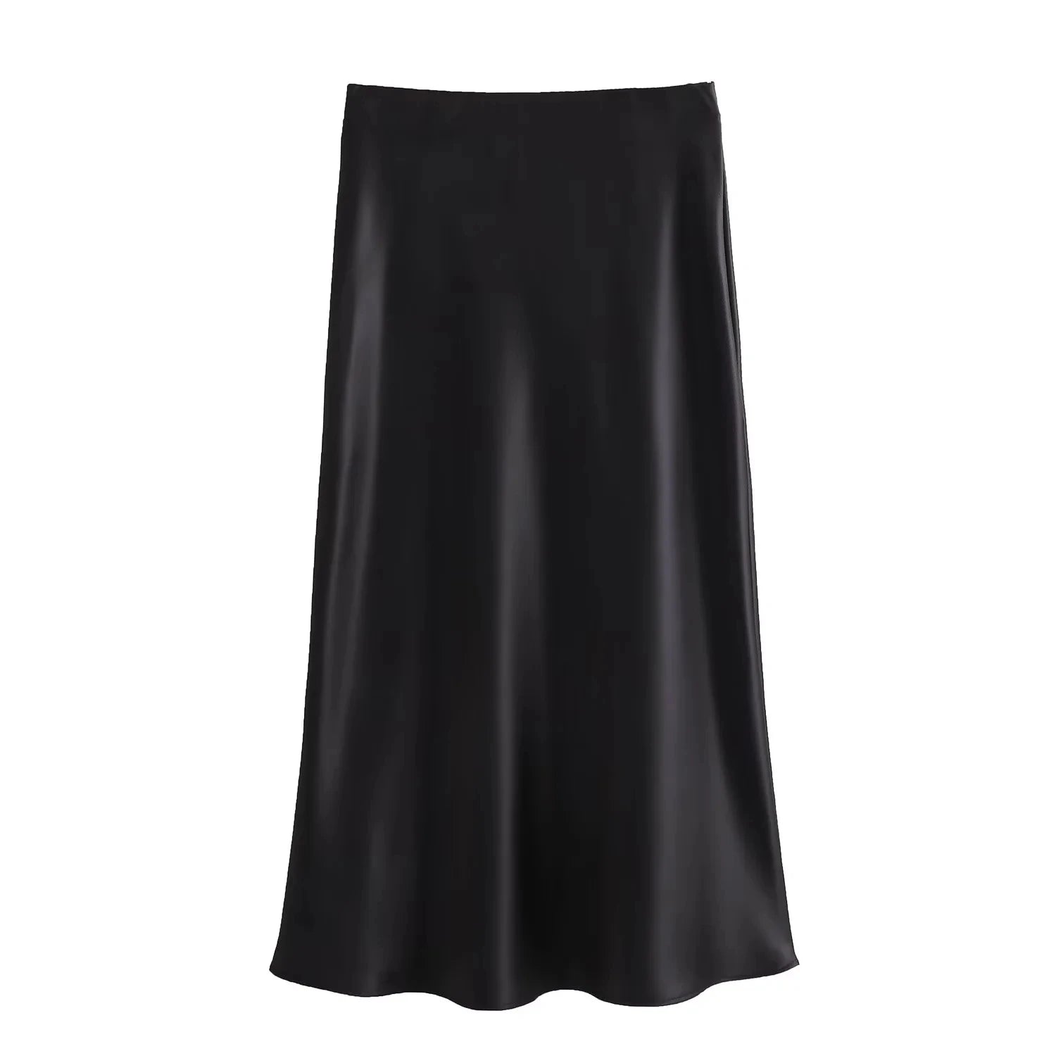 Women’s Silky Satin Straight Skirt