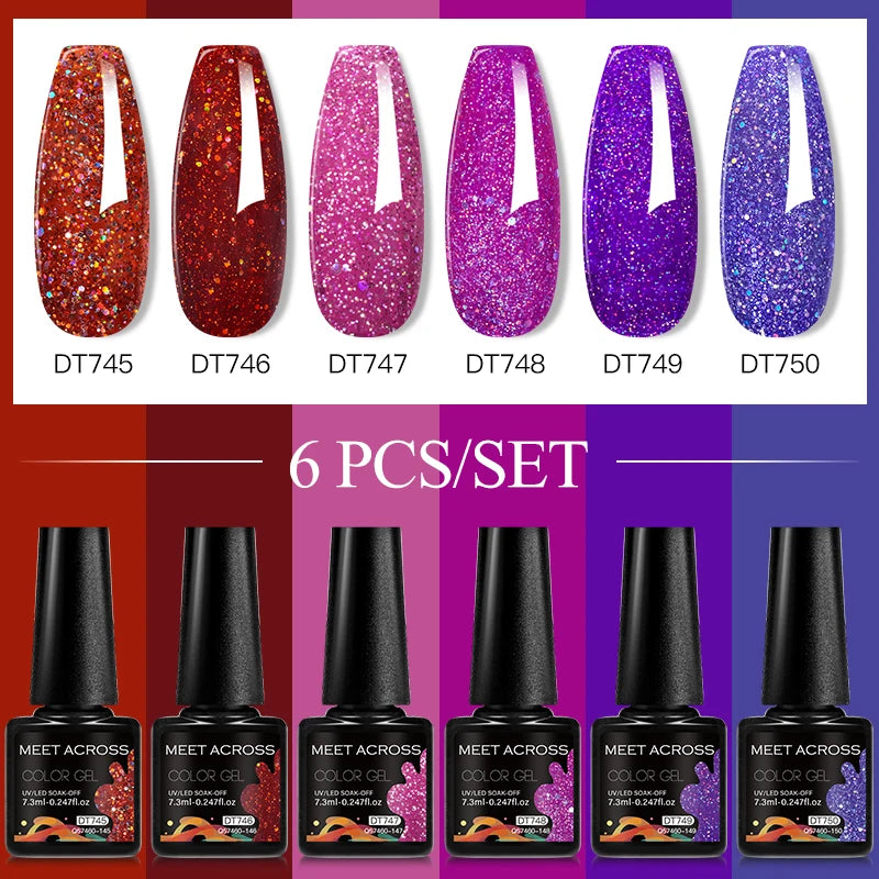 6pc Nail Gel Polish Set DIY Nail Art Semi Permanent UV LED Gel Kit For Nails Decoration Manicure Soak Off Painting Vernis Design