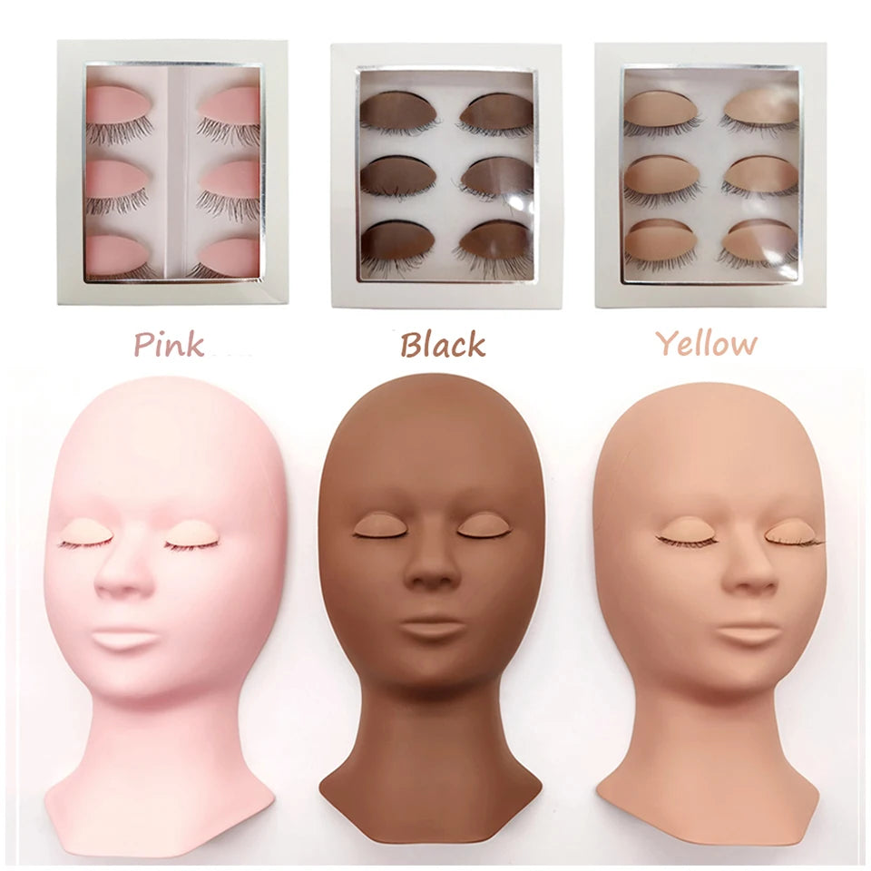 Lashprofessor Mannequin Head For Eyelash Extension With Practice Silicone Mannequin Head Lashes Extension Cosmetic Model Supplie