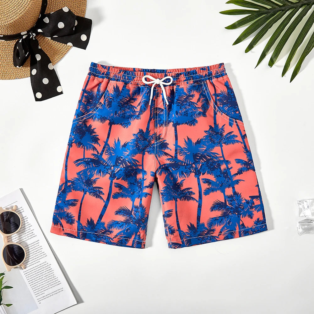 Children's Quick-drying Cartoon Printed Beach Pants Boys' Swimming Trunks Casual Pants shorts suitable for Beach Vacations