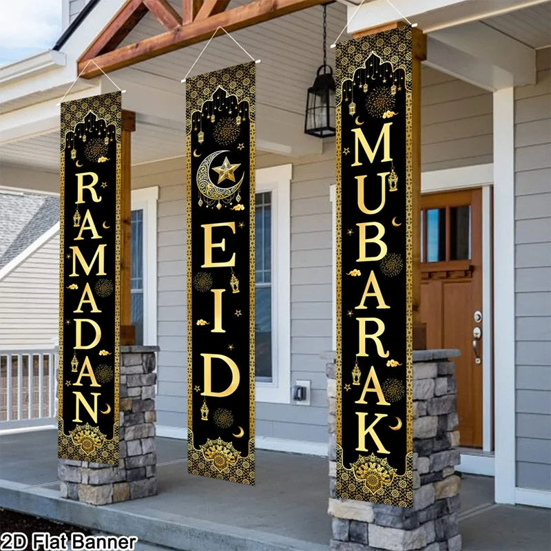 Eid Mubarak Door Banner Ramadan Decoration 2026 for Home Mubarak Ramadan Kareem Islamic Muslim Party Decor Eid Al Adha Gifts