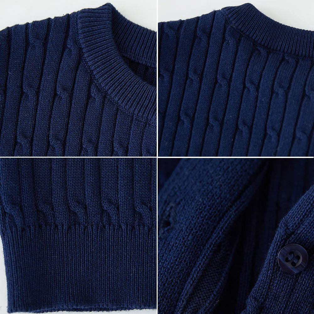 Girls Knit Cardigan Kids Button Long Sleeve Knit Sweater Clothes Cord Knit Sweater
