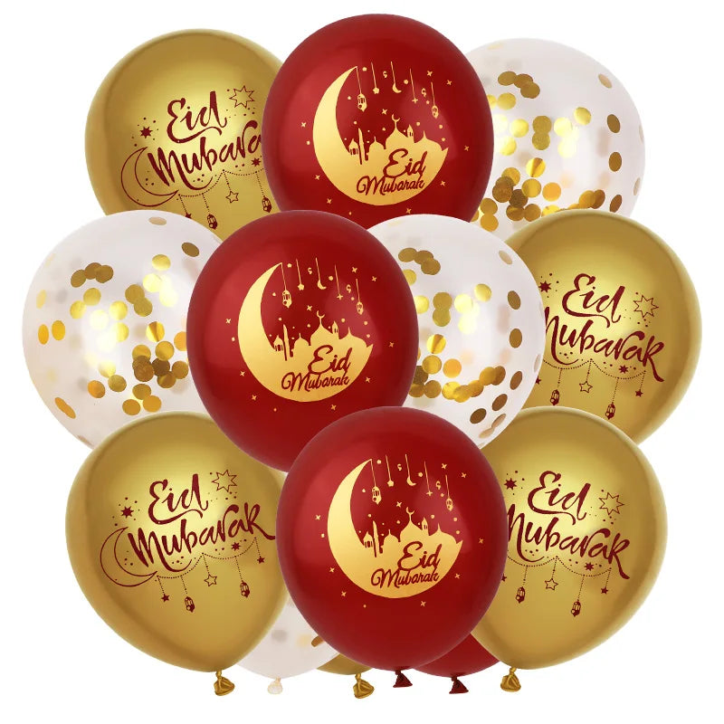 15-30Pcs Eid Mubarak Moon Star Latex Balloons Kit 2026 Muslim Islamic Festival Party Decoration Supplies Ramadan Kareem Gifts